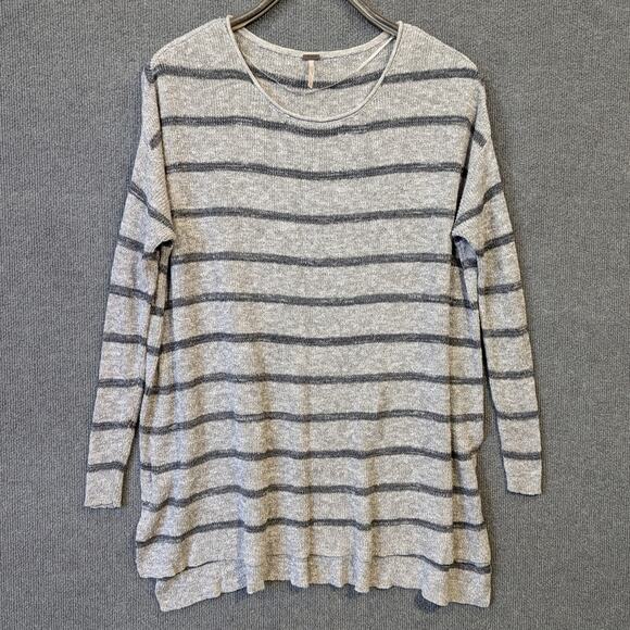 Free People Sweater Womens XS Oversized Tunic Pullover Striped Casual Minimalist - Picture 1 of 11